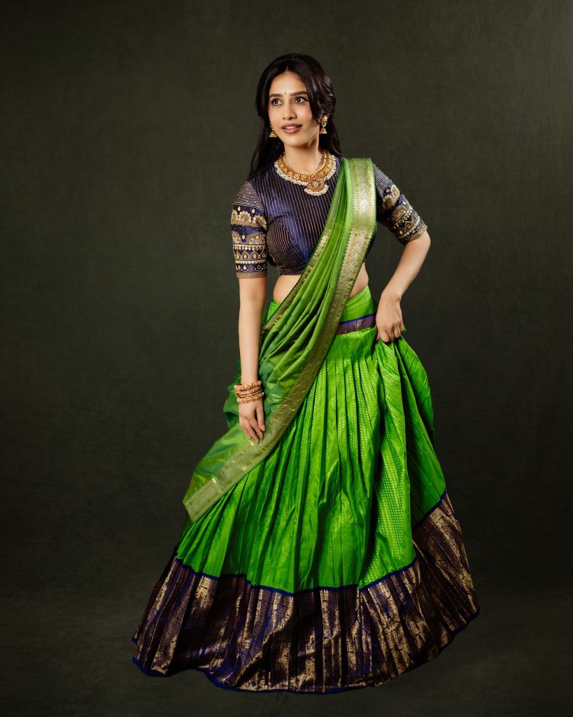 Nabha Natesh classic look in green saree August 2, 2026 (3)