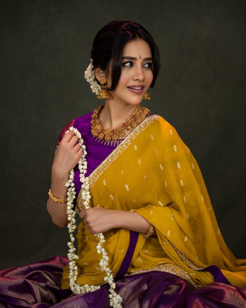 Nabha Natesh classic look in yellow saree August 2, 2026 (4)